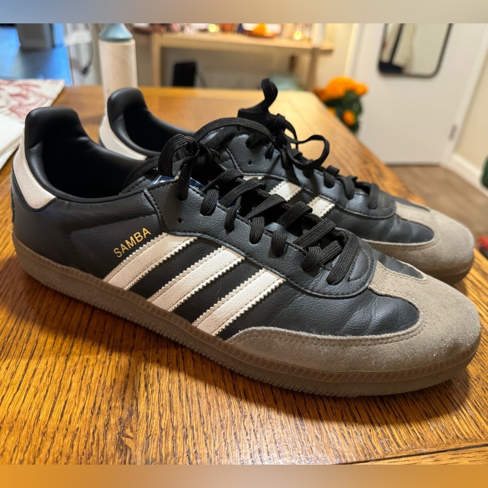 Adidas Samba OG Sneakers Black White Gum Vegan. Men's Size 11.5